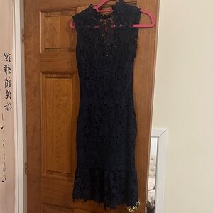 Paper Doll Midnight Blue Lace Midi Dress